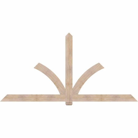 Ekena Millwork Redmond Smooth Timber Gable Bracket, Douglas Fir, 108"W x 54"H x 1 1/2"D x 5 1/2"F, 12/12 Pitch GBW108X54X0206RED00SDF